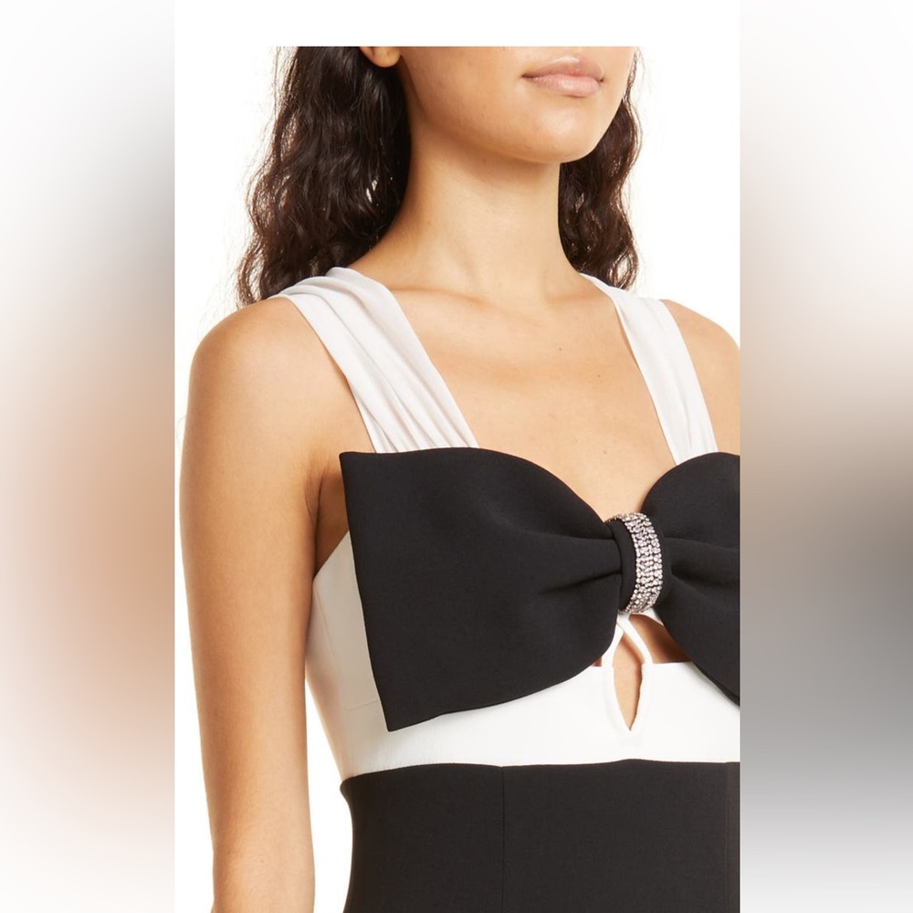 Self-Portrait Bow Cutout Crepe Dress - Picture 2 of 6